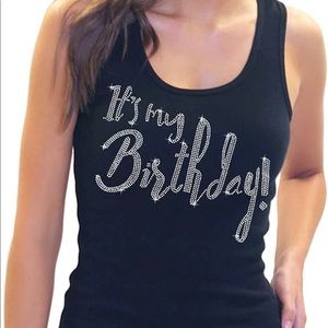 NWT SOFRA BIRTHDAY RHINESTONE TANK TOP